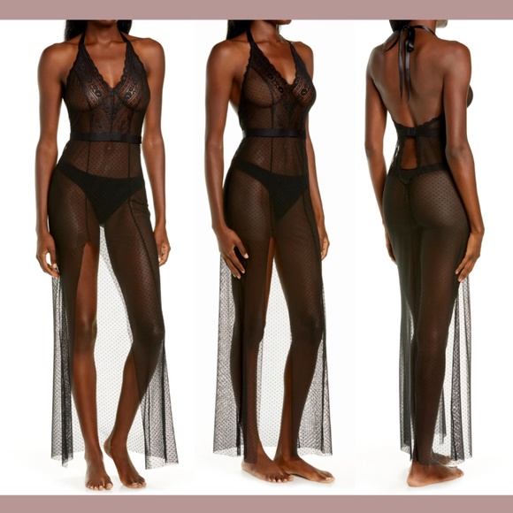 NWT $150 Monique Lhuillier x Hanky‎ Panky [ SMALL ] Rendezvous Tulle Slip - Picture 1 of 15